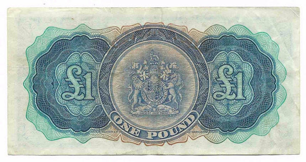 Bermuda Banknote 1 Pound 1966 P20d gVF Rare Queen Elizabeth Old Paper Money