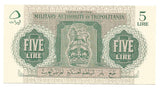 Libya Libyan Tripolitania Banknote 5 Lire 1943 P-M3 Original UNC Rare Money WW2