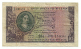 South Africa Banknote 10 Pounds Pond P98 Key Date 1953 VF Rare Suid Old Bargain