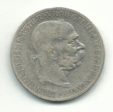 Austria Europe Silver Coin Franz Josef 5 Corona Corone 1900 KM2807 gVF Free Old