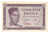 Mali Africa Banknote Money 50 Francs 1960 P-1 XF++ President Modibo Keita Rare