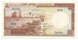 Lebanon Liban Banknote 1 Livre Chamoun 1952 P-55a XF+ Middle East Old Rare Free