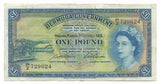 Bermuda Banknote 1 Pound 1966 P20d gVF Rare Queen Elizabeth Old Paper Money