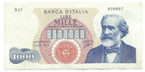 Italy Europe Banknote 1000 Lire 1964 P-96c Old Verdi Carli, Ripa Rare VF+++