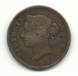 Cyprus Rare Coin Queen Victoria British 1 Piastre 1895 Key Date Bronze Fine Free