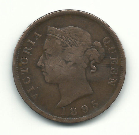 Cyprus Rare Coin Queen Victoria British 1 Piastre 1895 Key Date Bronze Fine Free