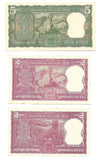 India 3 Banknote Lot Mix 2 5 Rupees 1969 1970 P67b P68a Ghandi + 2 p53 Free