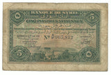 Syria Syrie Syrian Banknote French Rule Beyrouth 5 Piastres P1 1919 aF Rare Old