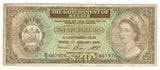 Belize F British Honduras Banknote 20 Dollars 1976 P-37c Rare Queen Elizabeth