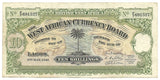 British West Africa Banknote 10 Shillings 1941 P-7b gVF Grade Palm Tree RARE WW2