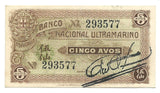 Macau Macao Ultramarino Bank Banknote 5 Avos ND 1920 P10 aUNC China Fast Post
