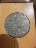 Israel Silver 935 State Medal Jerusalem The Knesset Olive Tree Wood Case 34 mm