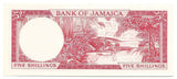 Jamaica Banknote Quenn Elizabeth 5 Shillings 1960 P51Ad a UNC AU