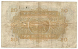 British East Africa Banknote 20 Shillings 1954 P35 Queen Elizabeth VF Nairobi