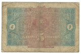 Syria Syrie Syrian Banknote French Rule Beyrouth 5 Piastres P1 1919 aF Rare Old