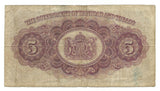 Trinidad & Tobago Banknote 5 Dollars 1939 P-7b WW2 Rare Old Paper Money Bargain