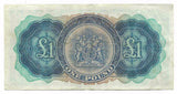 Bermuda Banknote 1 Pound 1966 P20d gVF Rare Queen Elizabeth Old Paper Money