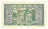 Lebanon Liban Banknote 50 Piastres 1948 P43 Beyrouth aAU Rare Find Bargain Free