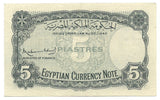 Egypt 5 Piastres 1940 Banknote P165a King Farouk Rare Prefix G 5 aUNC Free Post