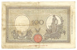 Italy Europe Banknote 100 Lire 1942 WW2 P-59 Grande B Fascio ITALIA VF Rare