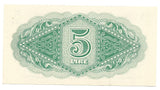 Libya Libyan Tripolitania Banknote 5 Lire 1943 P-M3 Original UNC Rare Money WW2