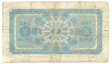 Ceylon Banknote 1 Rupee 1934 P16b Colombo Fine King George Era Rare Key Date Old