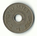 Palestine British Mandate Coin Israel 10 Mils Mil 1939 AUNC KM-4 Middle East
