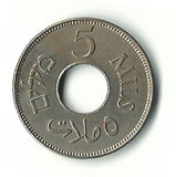 Palestine British Mandate Coin Israel 5 Mils Mil 1927 UNC KM-3 Middle East RARE