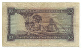 South Africa Banknote 10 Pounds Pond P98 Key Date 1953 VF Rare Suid Old Bargain